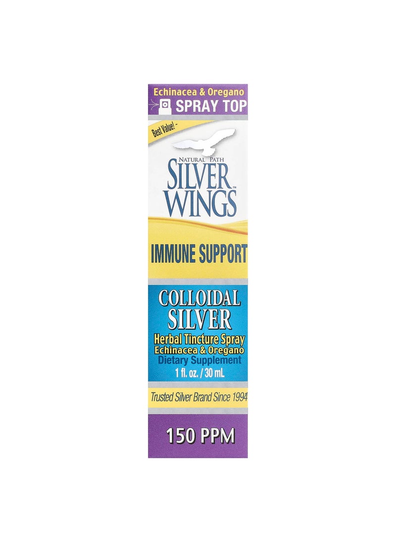 Colloidal Silver Herbal Tincture Spray, Echinacea & Oregano, 1 fl oz (30 ml)